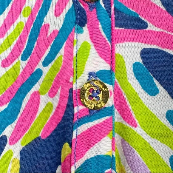 Lilly Pulitzer Palmira Dress Indigo Palm Reader Shift Dress Size Small Blue Pink - Picture 6 of 16